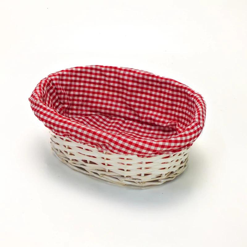Fonott kockás tál piros fehér