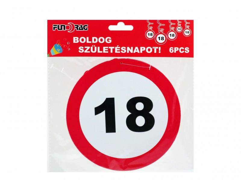 Függő spirál 18-as évszámos 6db 18cm