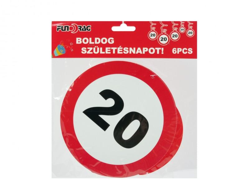 Függő spirál 20 Boldog Születésnapot 6db 18cm