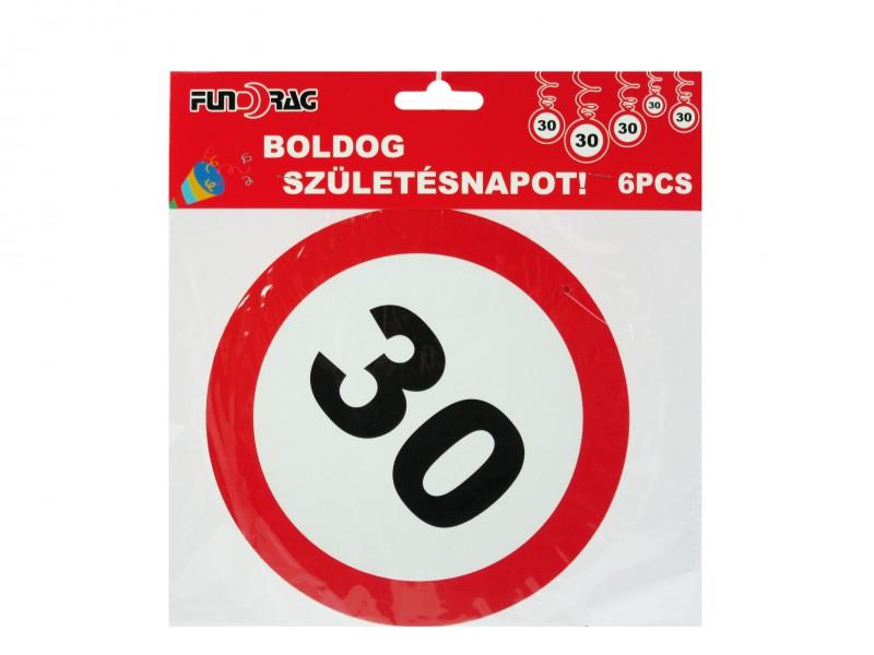 Függő spirál 30 Boldog Születésnapot 6db 18cm