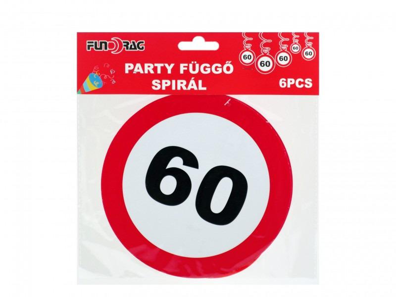 Függő spirál 60-as évszámos 6db 18cm