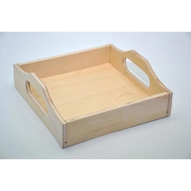 Füles fa tálca kicsi 16,5 x 16,5cm