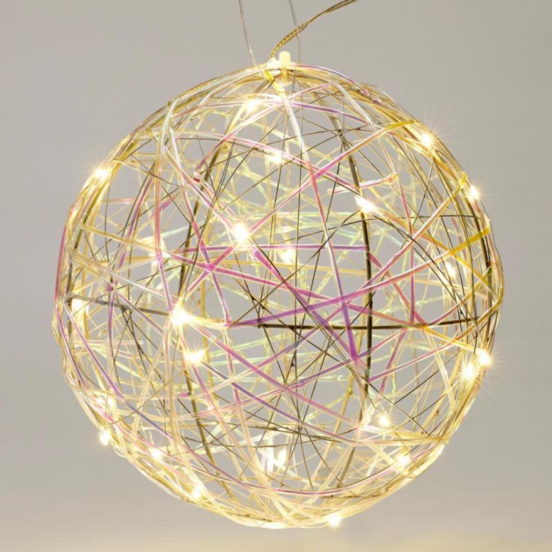 Gömb LED-es időzítős elemes (elem nélkül) 20cm