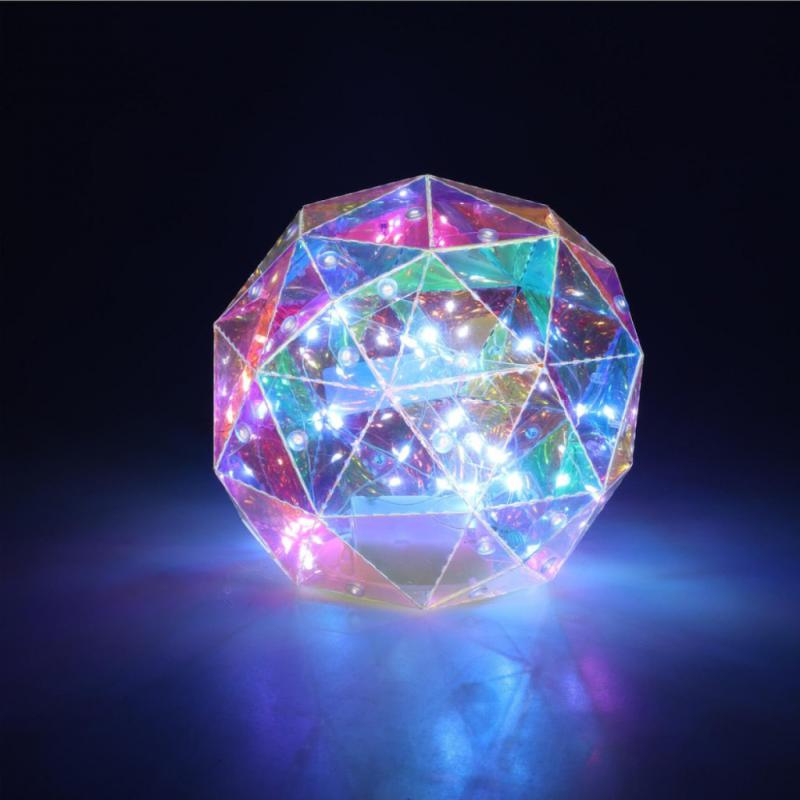 Gömb LED-esidőzítős elemes (elem nélkül) irizáló 15cm