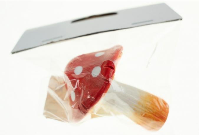 Gomba poly 6cm piros 1 db