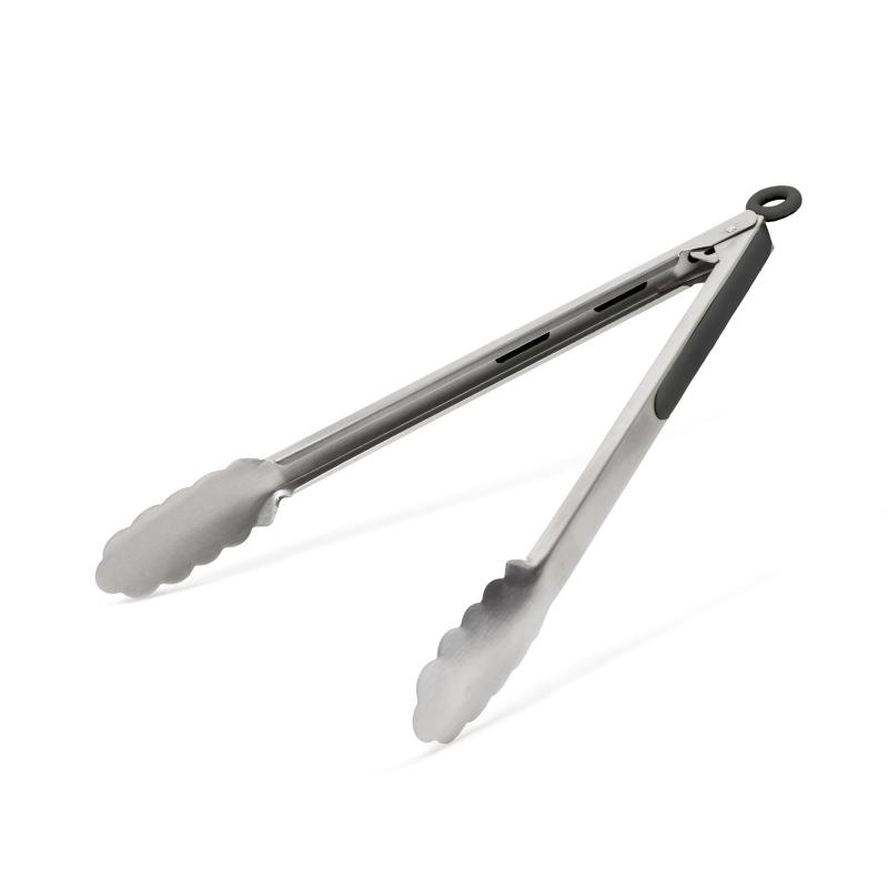 Grill csipesz - 34 cm - rozsdamentes acél  fekete