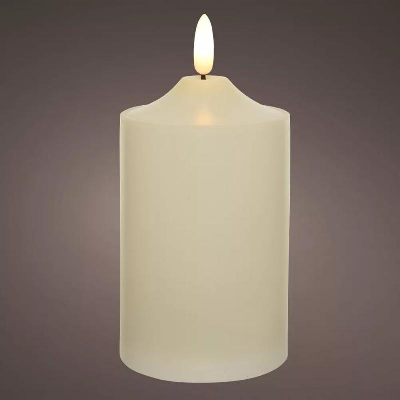 Gyertya LED-es krém D7,5cm M15cm