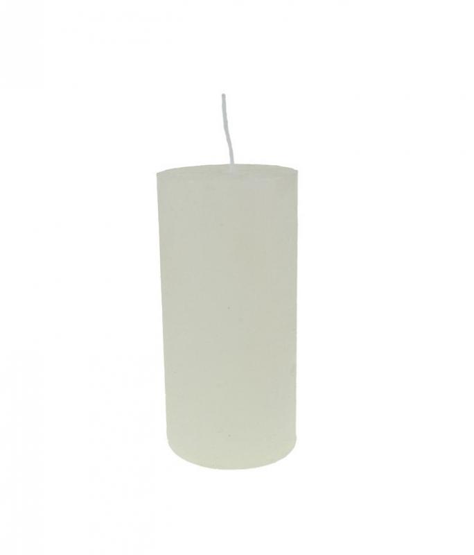 Gyertya rusztikus henger 5*10cm fehér