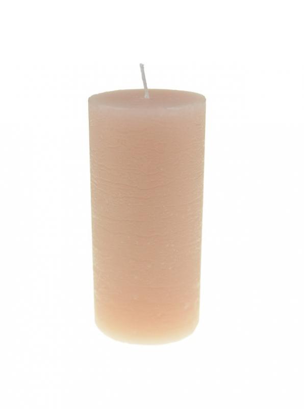Gyertya rusztikus henger 5*10cm púder