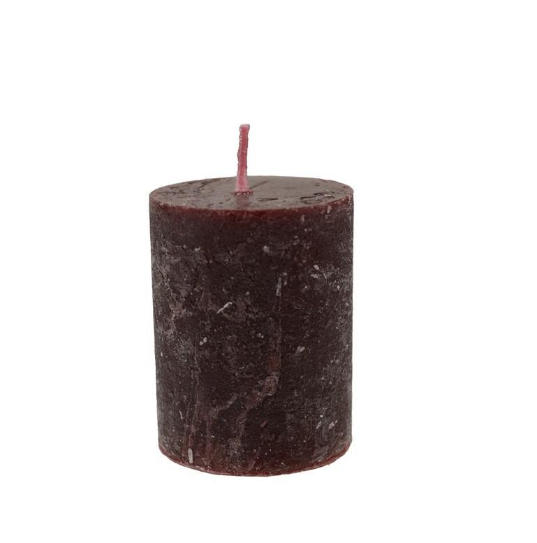 Gyertya rusztikus henger 5*6cm bordó