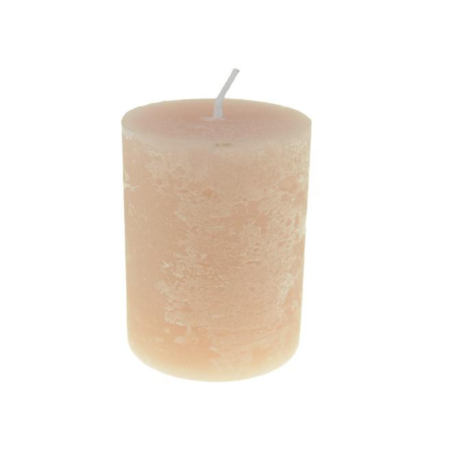 Gyertya rusztikus henger 5*6cm púder