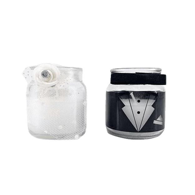 Gyertya üvegben esküvői szett 6x6,5cm