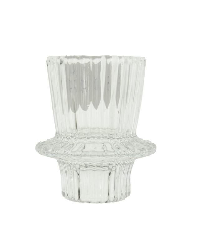 Gyertyatartó üveg cilinder 4,7*6,7cm átlátszó