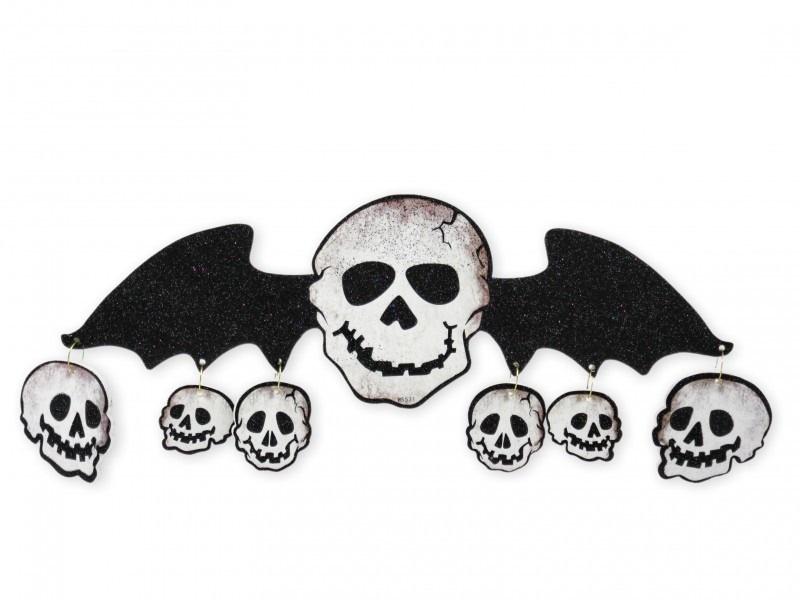 Halloween dekoráció 52x18cm halálfejes