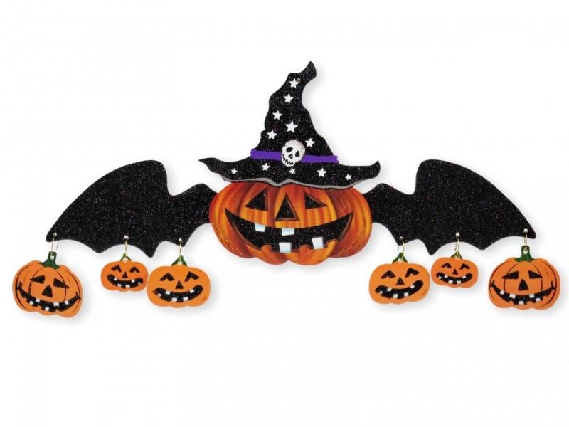 Halloween dekoráció 52x18cm tökös