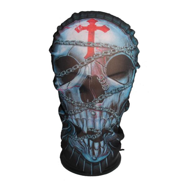 Halloween harisnya álarc, koponya lánccal