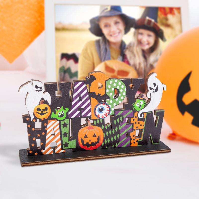 Halloween-i polc dekoráció fából -