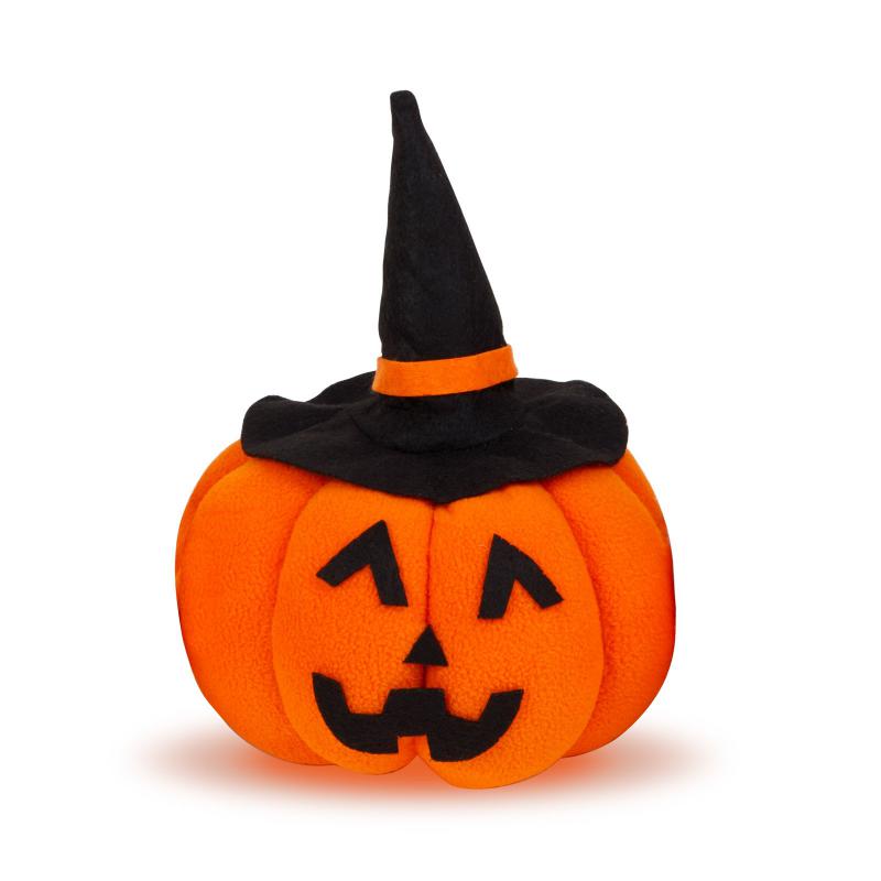 Halloween-i tök dekoráció - 15 x 15 x 22 cm boszorkánysapkás
