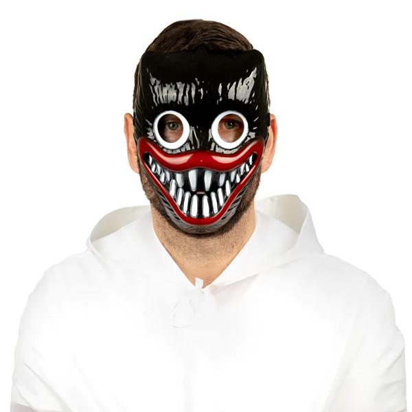 Hallowen álarc, fogakkal, műanyag, fekete