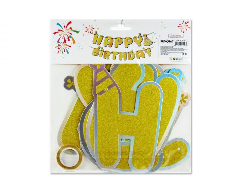 Happy Birthday banner arany 3m