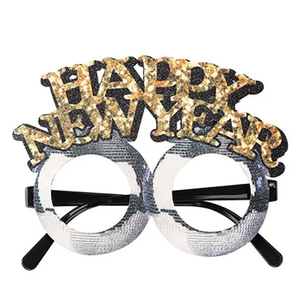 Happy New Year glitteres szemüveg