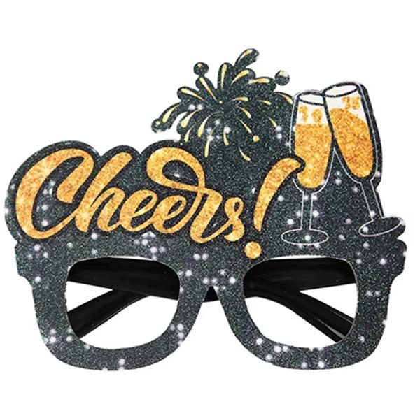 Happy New Year glitteres szemüveg, éjfél!