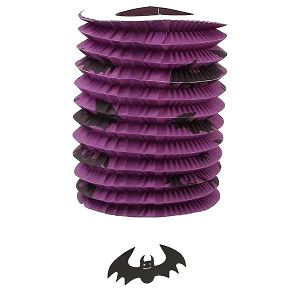 Henger lampion d16, halloweenre, lila, denevéres