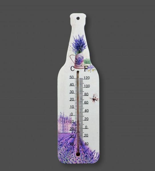 Hőmérő virágos levendulás 26,5cm 3f