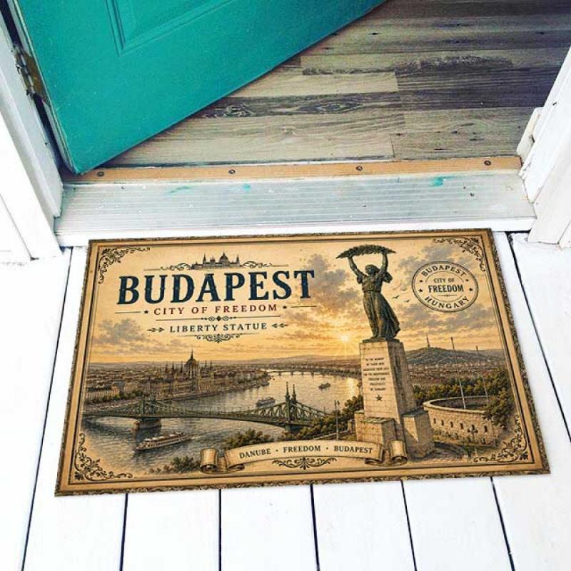Hungary Lábtörlő - Budapest City of Freedom lábtörlő 40×60 cm – Szabadság-szobor Hungary ajándék