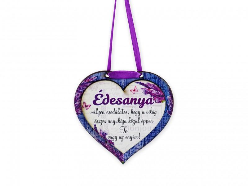 Hűtőmágnes akasztós Édesanya milyen csodálatos... levendulás 8,5cm