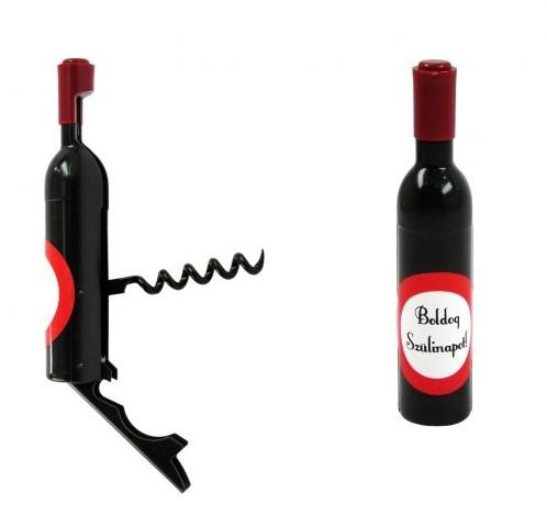 Hűtőmágnes dugóhúzó borosüveg Boldog Szülinapot 11,5cm