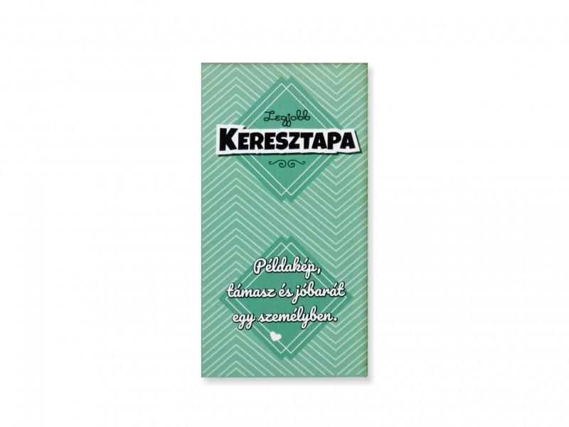 Hűtőmágnes Legjobb Keresztapa 7,5x14cm zöld