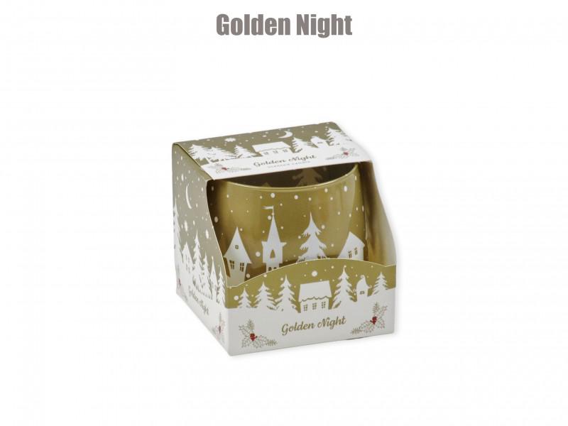 Illatgyertya pohárban Golden Night 100g