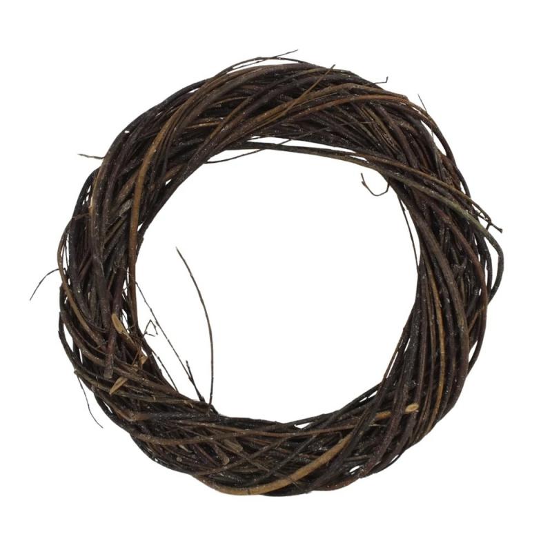 Indás vessző koszorú barna 30cm