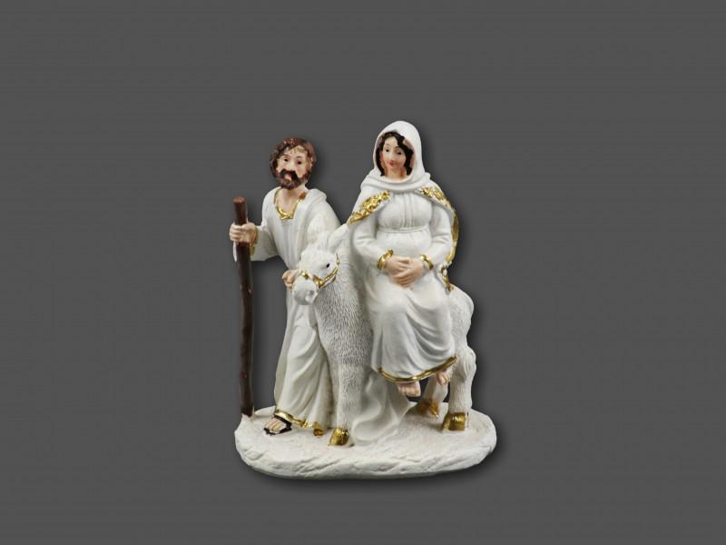 József+Mária szamáron fehér 9cm 047425
