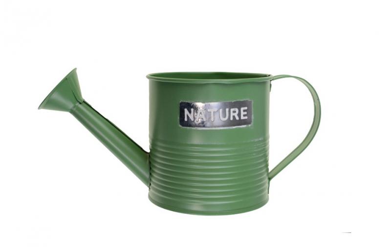 Kanna fém 10.5*H10.5cm nature felirattal zöld