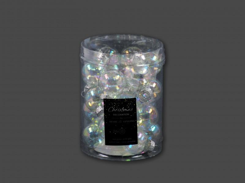 Karácsonyfadísz átlátszó gömb 24db 25mm