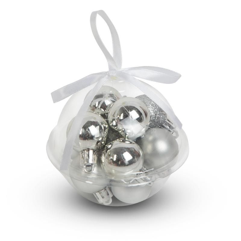 Karácsonyfadísz szett - ezüst - 12 db / szett 3mm