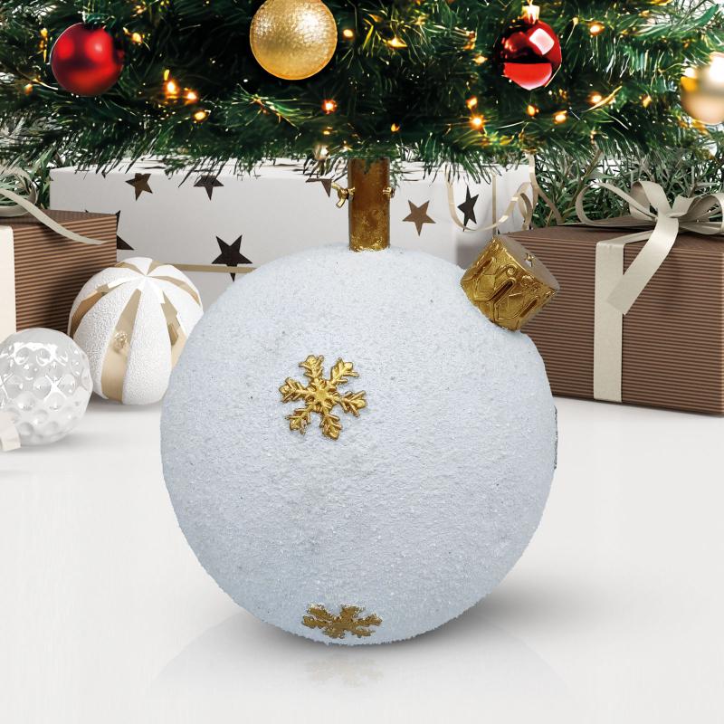 Karácsonyfatalp - gömbdísz - műkő - 41 x 41 x 47 cm