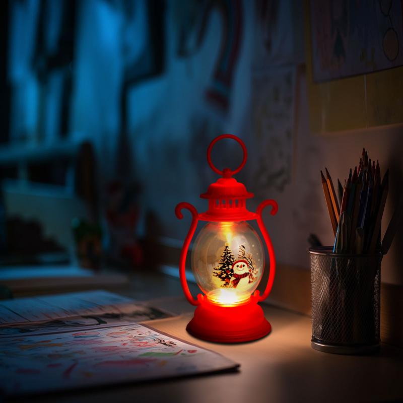 Karácsonyi dekoráció - lámpás - hóember - fehér - 16,5x 7 cm - 3 x LR44