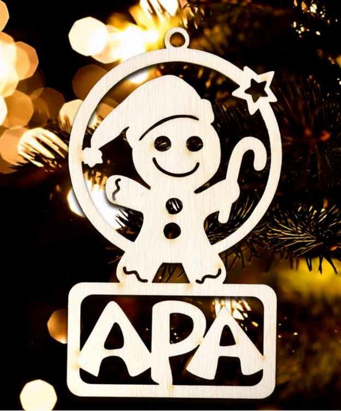 Karácsonyi Díszgömb - Apa Mézi – Karácsonyfa díszek – Karácsonyi ajándék ötletek