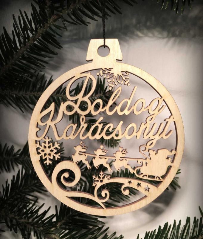 Karácsonyi Díszgömb - Boldog Karácsonyt – Karácsonyfa dísz – Karácsonyi ajándék