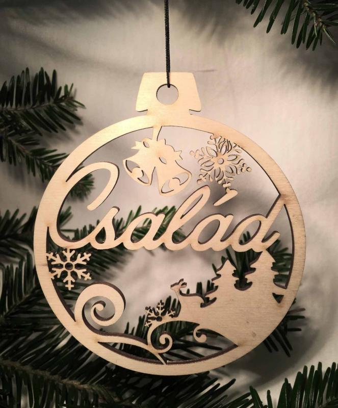 Karácsonyi Díszgömb - Család – Karácsonyfa dísz – Karácsonyi ajándék