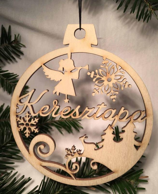 Karácsonyi Díszgömb - Keresztapa – Karácsonyfa dísz – Karácsonyi ajándék