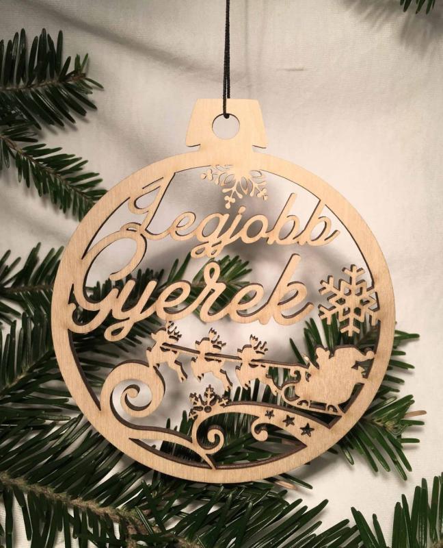 Karácsonyi Díszgömb - Legjobb gyerek – Karácsonyfa dísz – Karácsonyi ajándék