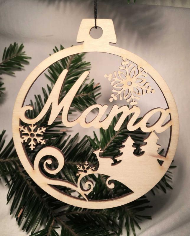 Karácsonyi Díszgömb - Mama – Karácsonyfa dísz - Karácsonyi ajándék ötletek