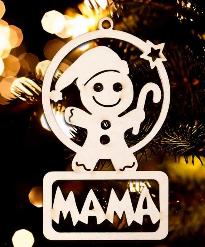 Karácsonyi Díszgömb - Mama Mézi – Karácsonyfa dísz – Karácsonyi ajándék