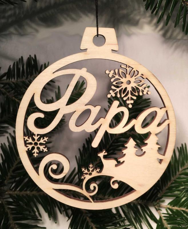 Karácsonyi Díszgömb - Papa – Karácsonyfa dísz – Karácsonyi ajándék ötletek