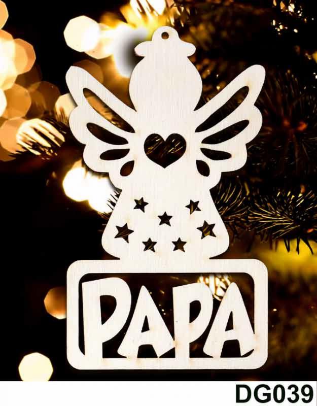 Karácsonyi Díszgömb - Papa Angyal – Karácsonyfa díszek – Karácsonyi ajándék ötletek