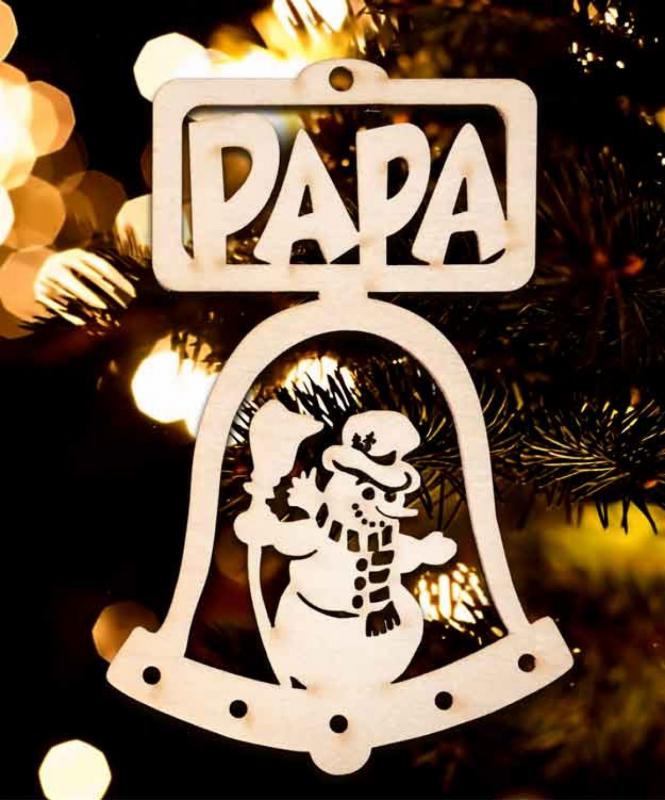 Karácsonyi Díszgömb - Papa Csengő – Karácsonyfa díszek – Karácsonyi ajándék ötletek